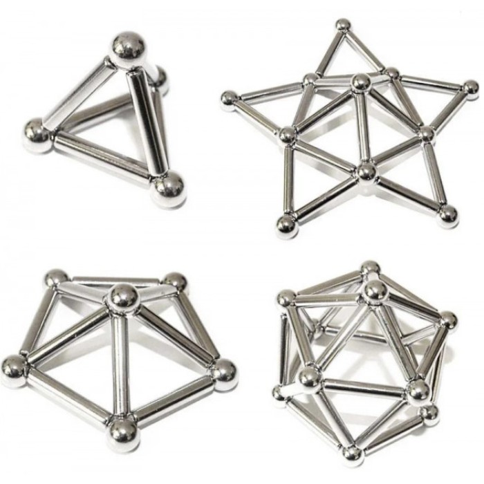 Магнітний конструктор Buckyballs n Buckybars, 64 деталі, магнітна іграшка неокуб, магнітний конструктор