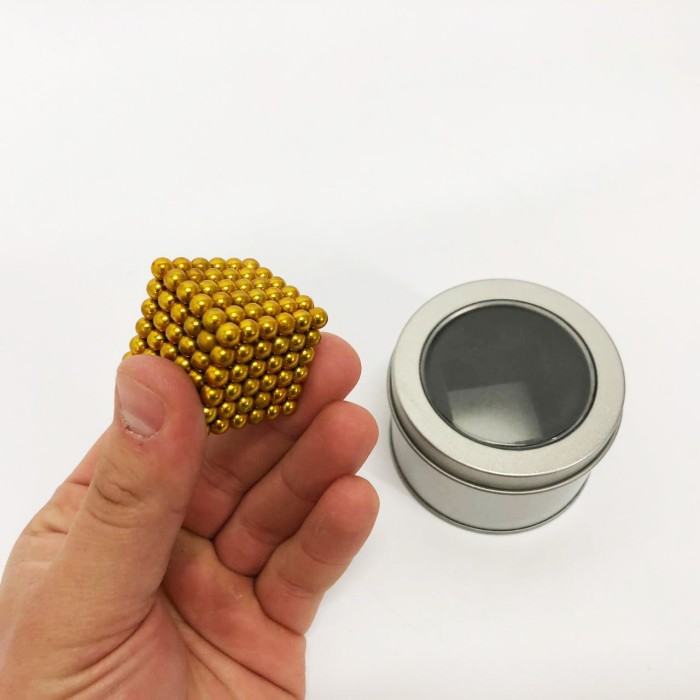 Нео куб Нео NeoCube Золотой, Магнітний кубик NEOCUBE, Магнітні кульки Магнітна головоломка DL-26
