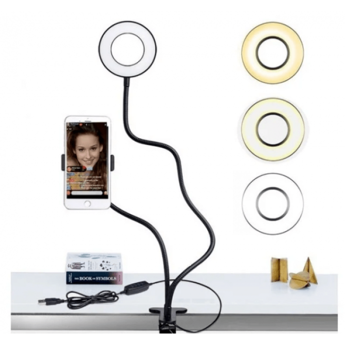 Світлодіодне кільце для фото Professional Live Stream, Кільцева лампа для стриму Комплект блогера HE-99