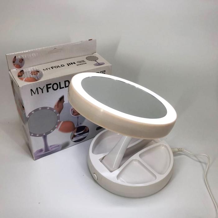 Дзеркало для макіяжу зі збільшенням My Fold Away Mirror, Краще косметичне дзеркало OS-213 з підсвічуванням