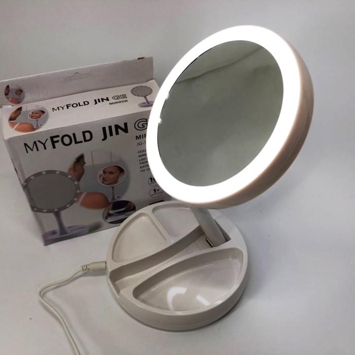 Дзеркало для макіяжу зі збільшенням My Fold Away Mirror, Краще косметичне дзеркало OS-213 з підсвічуванням