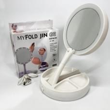 Дзеркало для макіяжу зі збільшенням My Fold Away Mirror, Краще косметичне дзеркало OS-213 з підсвічуванням