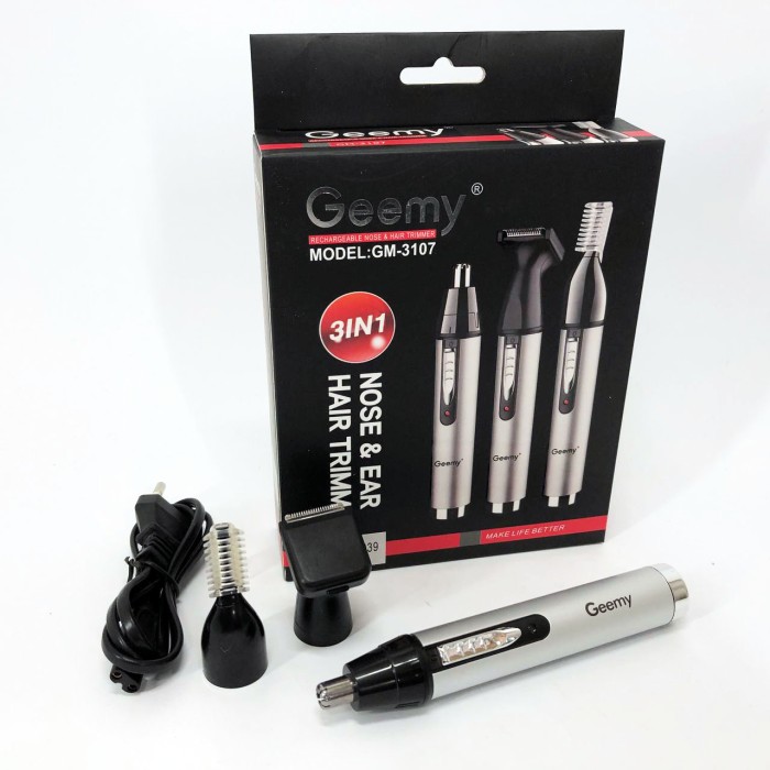 Тример для носа на акумуляторі GEMEI GM-3107 3в1, вух, Машинка для видалення волосся з носа вух FD-73