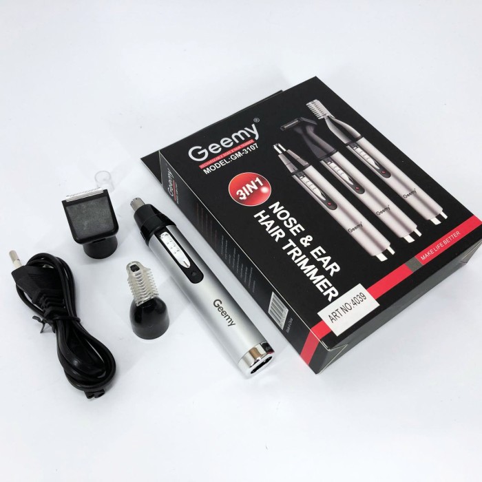 Тример для носа на акумуляторі GEMEI GM-3107 3в1, вух, Машинка для видалення волосся з носа вух FD-73