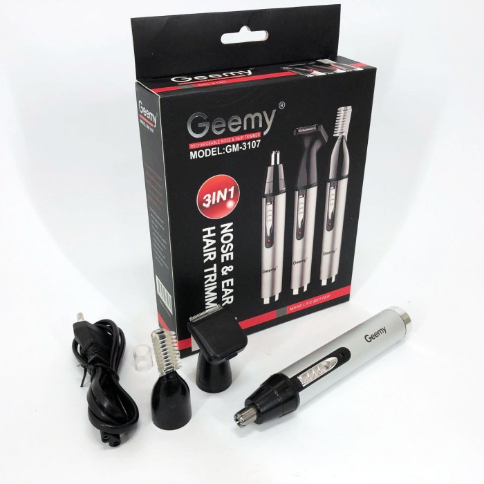 Тример для носа на акумуляторі GEMEI GM-3107 3в1, вух, Машинка для видалення волосся з носа вух FD-73