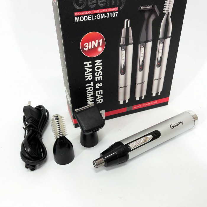 Тример для носа на акумуляторі GEMEI GM-3107 3в1, вух, Машинка для видалення волосся з носа вух FD-73