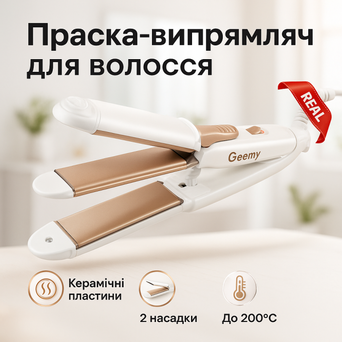 Праска гофре плойка для укладання GEMEI Випрямляч для волосся вирівнювання волосся QW-82