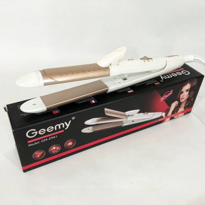 Топ випрямляч для волосся GEMEI GM-2961, Ергономічна праска-випрямляч, Щипці для кучерявого волосся BH-77