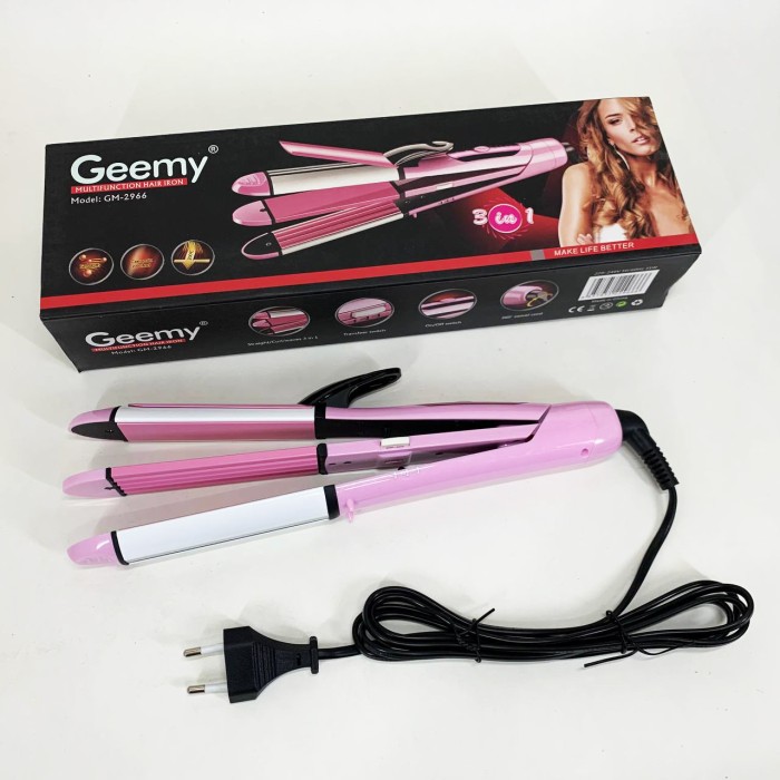 Праска плойка щітка для випрямлення волосся GEMEI GM-2966 3 в 1, Випрямляч для будь-якого типу волосся VT-81