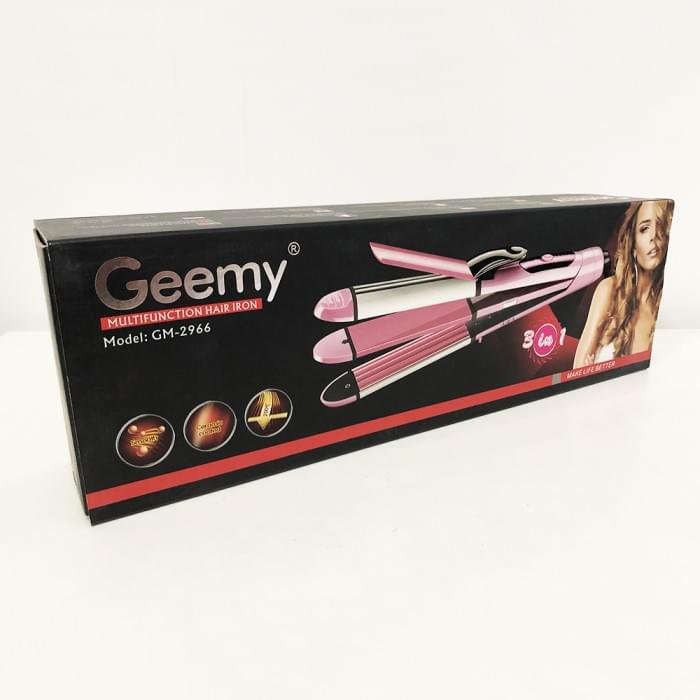 Праски-вирівнювачі GEMEI GM-2966 3 в 1, Плойка гофре для волосся, Щипці плойка кучері ZH-672 для волосся