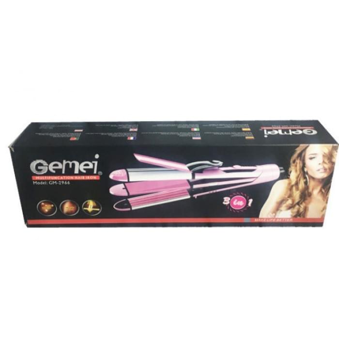 Праски-вирівнювачі GEMEI GM-2966 3 в 1, Плойка гофре для волосся, Щипці плойка кучері ZH-672 для волосся