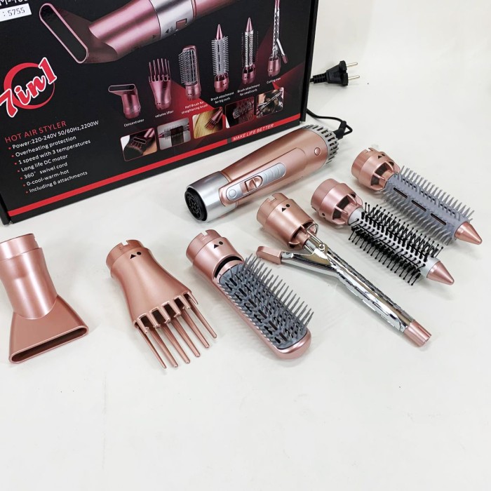 Фен-гребінець для швидкого укладання GEMEI, Функціональний професійний фен, Фен з потужним мотором QF-15