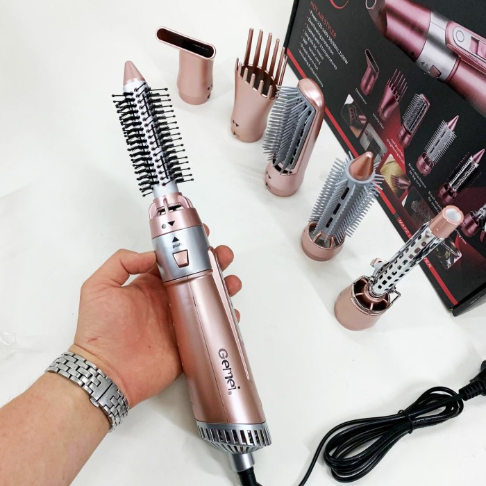 Фен для волосся з холодним обдуванням GEMEI, Функціональна щітка для сушіння, Хороший потужний фен QR-47