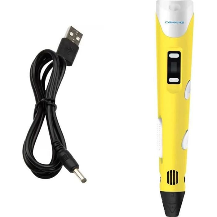 3d ручка на акумуляторі 3D ручка Smart 3D Pen 2 желтая, Хороша 3d ручка, 3d ручка VL-608 з дисплеєм