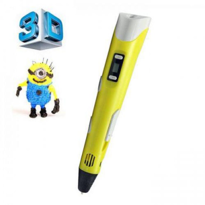 Дитяча 3d 3d ручка 3D ручка Smart 3D Pen 2 желтая Якісна дитяча 3D-ручка ID-38