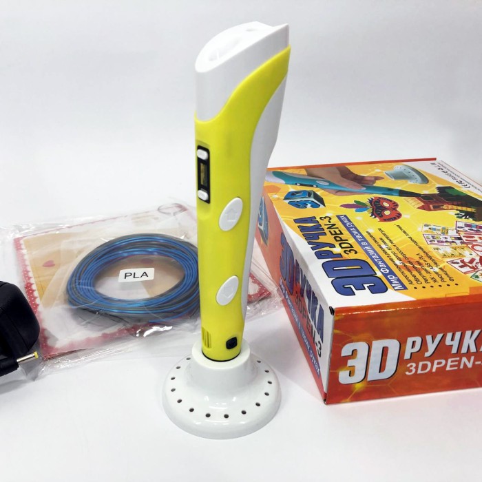 Трид ручка з lcd дисплеєм 3D ручка Smart 3D Pen 2 желтая Ліцензійна 3д для дітей SM-41