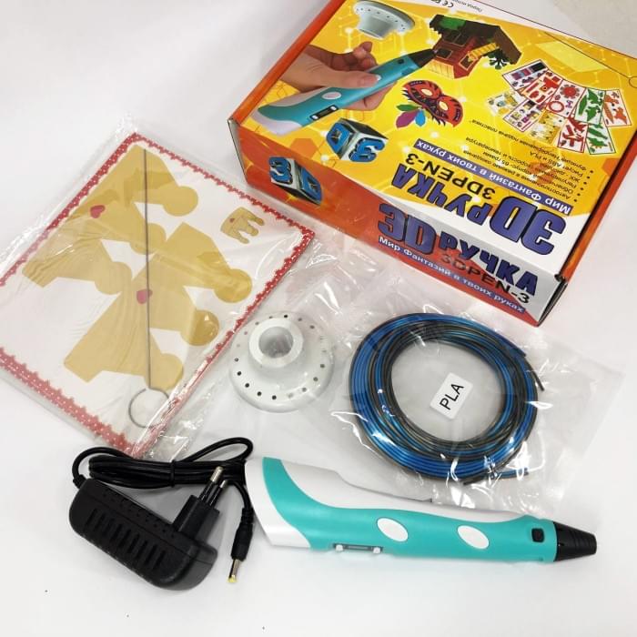Сучасна акумуляторна 3d ручка 3D ручка Smart 3D Pen 2 голубая, Ручка 3d pen з ZN-134 lcd дисплеєм