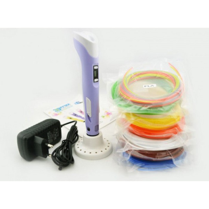 Оригінальна 3д 3d ручка для дітей 3D ручка Smart 3D Pen 2 фиолетовая для розвитку уваги MD-81