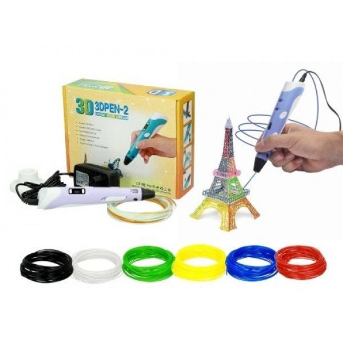 Оригінальна 3д 3d ручка для дітей 3D ручка Smart 3D Pen 2 фиолетовая для розвитку уваги MD-81