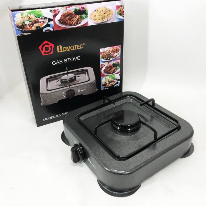 Газова плита DOMOTEC MS-6601 на 1 конфорку. Колір: сірий JN-12