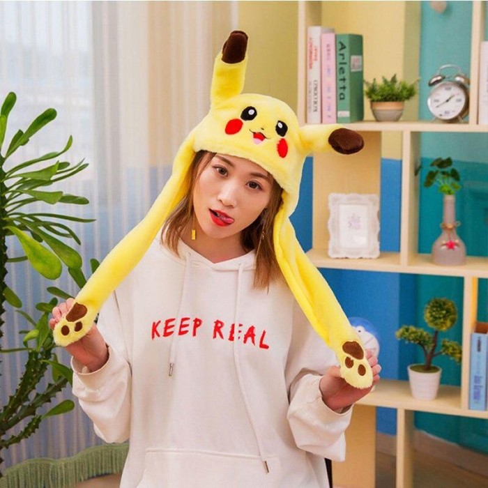 Шапка з вухами що піднімаються, шапка з рухомими вушками пікачу рухомими вушками FJ-45