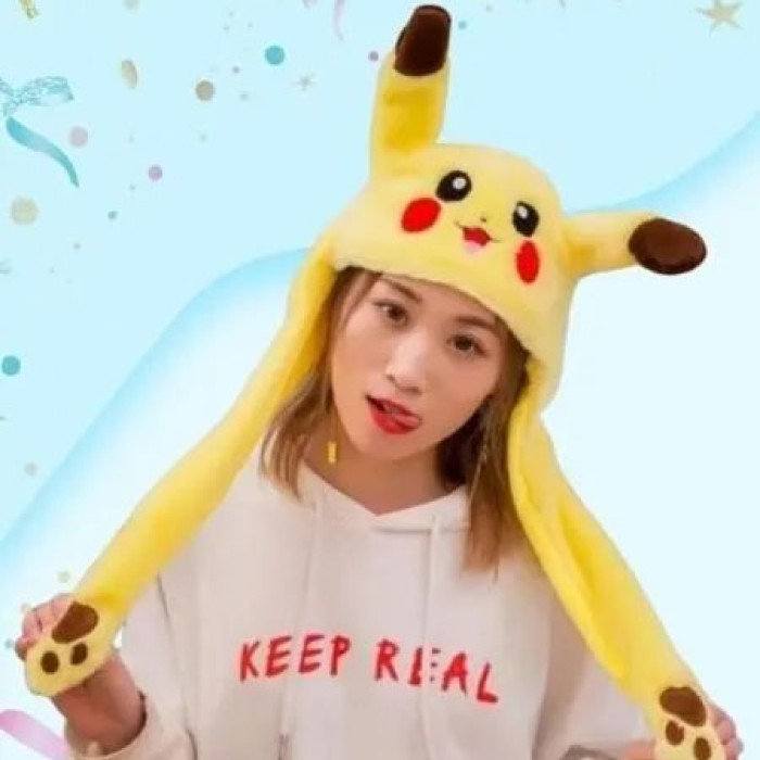 Шапка з вухами що піднімаються, шапка з рухомими вушками пікачу рухомими вушками FJ-45