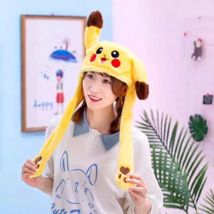 Шапка з вухами що піднімаються, шапка з рухомими вушками пікачу рухомими вушками FJ-45