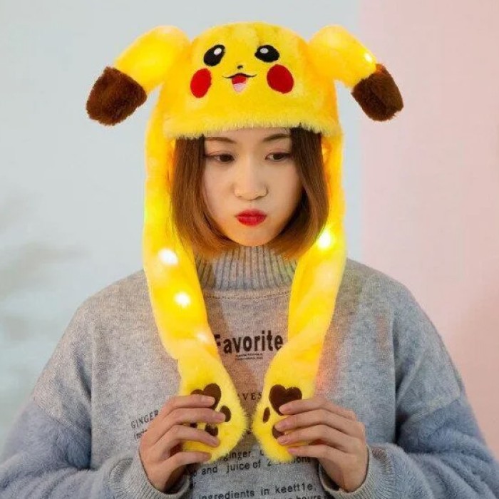 Шапка з вухами що піднімаються, шапка з рухомими вушками пікачу рухомими вушками FJ-45