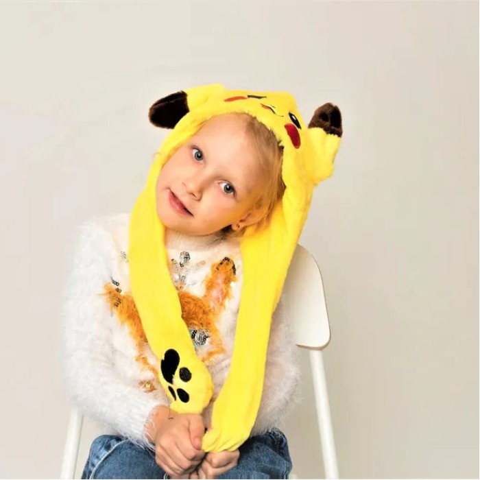 Шапка з вухами що піднімаються, шапка з рухомими вушками пікачу рухомими вушками FJ-45