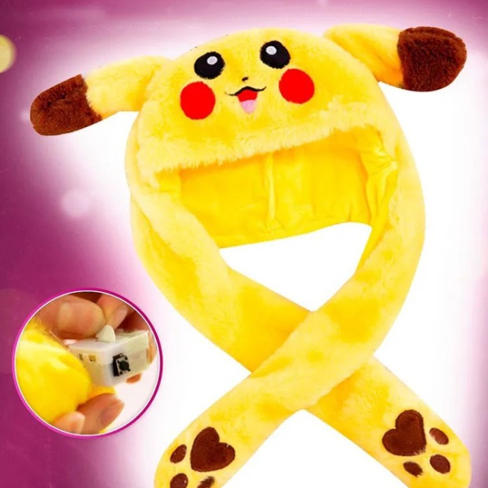 Тік ток шапка з вушками, Шапка зі світлом у вигляді пікачу з вушками що рухаються FK-83