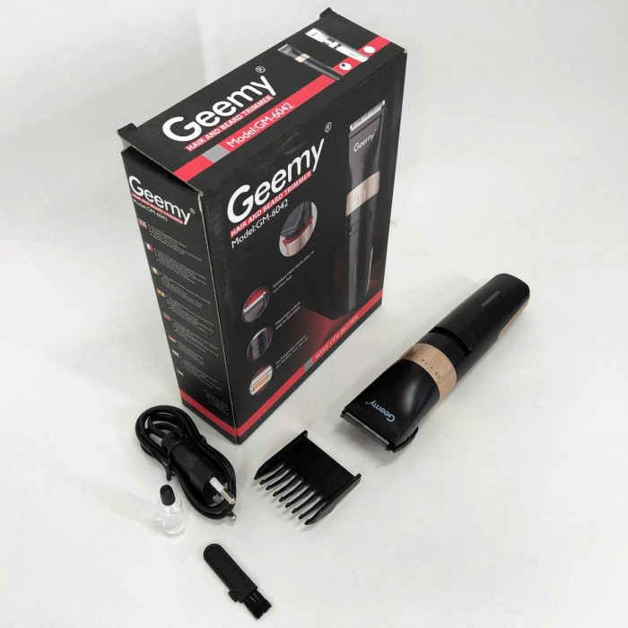 Акумуляторний універсальний тример для стрижки Gemei GM-6042 черный, Набір для стрижки з зарядкою EM-78
