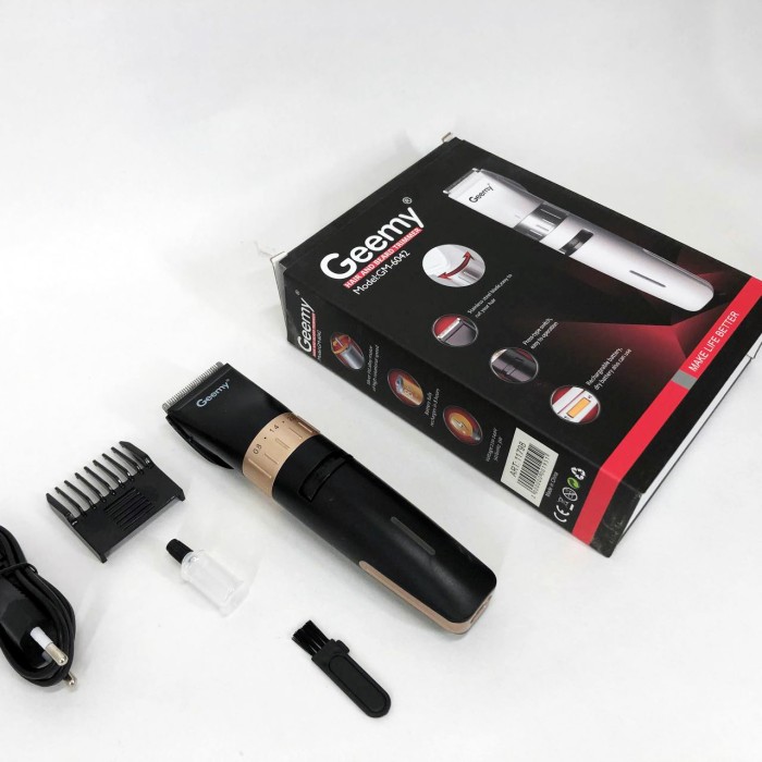 Акумуляторний універсальний тример для стрижки Gemei GM-6042 черный, Набір для стрижки з зарядкою EM-78