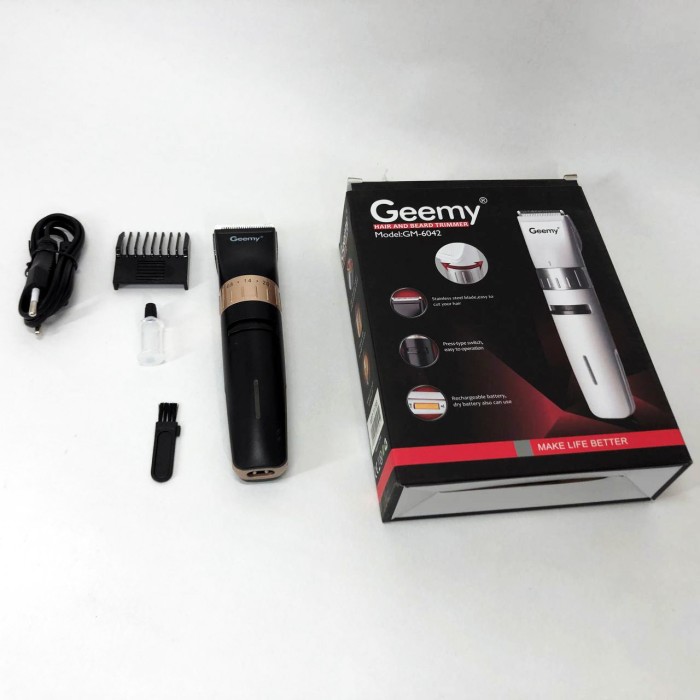 Акумуляторний універсальний тример для стрижки Gemei GM-6042 черный, Набір для стрижки з зарядкою EM-78