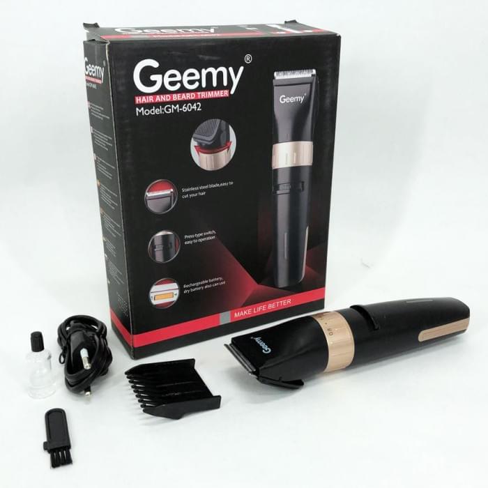 Професійний тример для гоління Gemei GM-6042 черный, Хороший бездротовий триммер, Бритва NK-606 для бороди