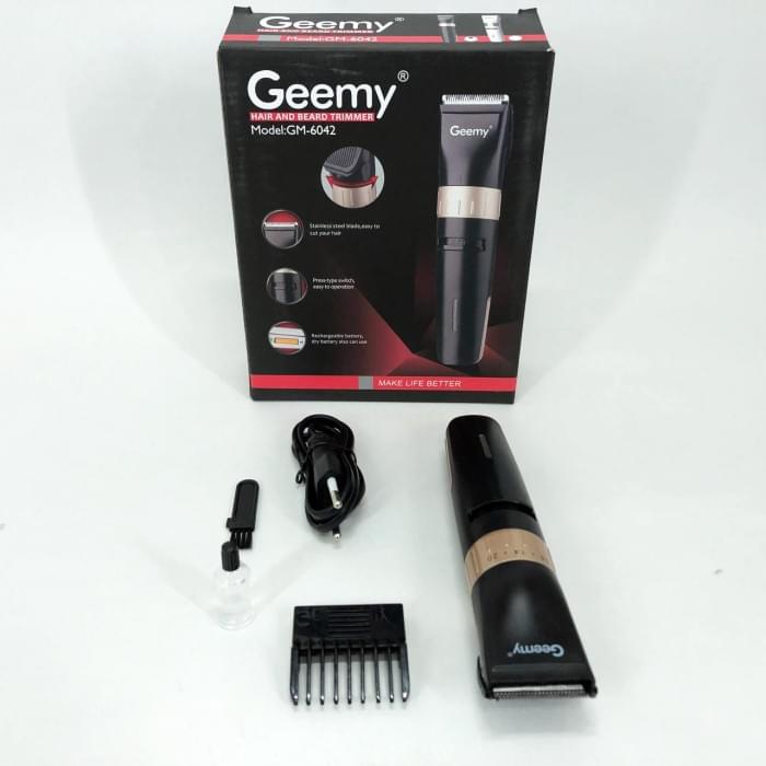 Професійний тример для гоління Gemei GM-6042 черный, Хороший бездротовий триммер, Бритва NK-606 для бороди
