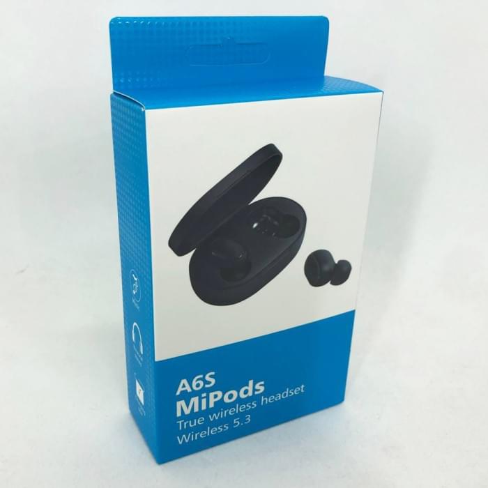 Бездротові міні навушники з мікрофоном TWS MiPods A6S, Бездротові навушники QM-702 сенсорні ігрові
