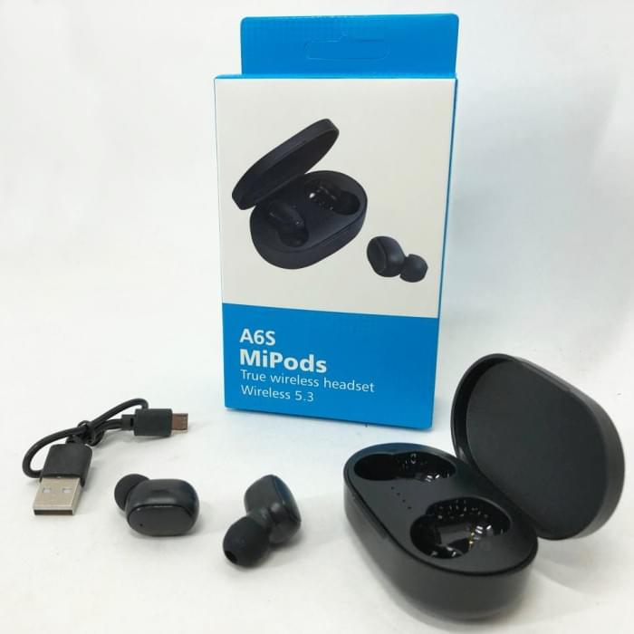 Бездротові міні навушники з мікрофоном TWS MiPods A6S, Бездротові навушники QM-702 сенсорні ігрові