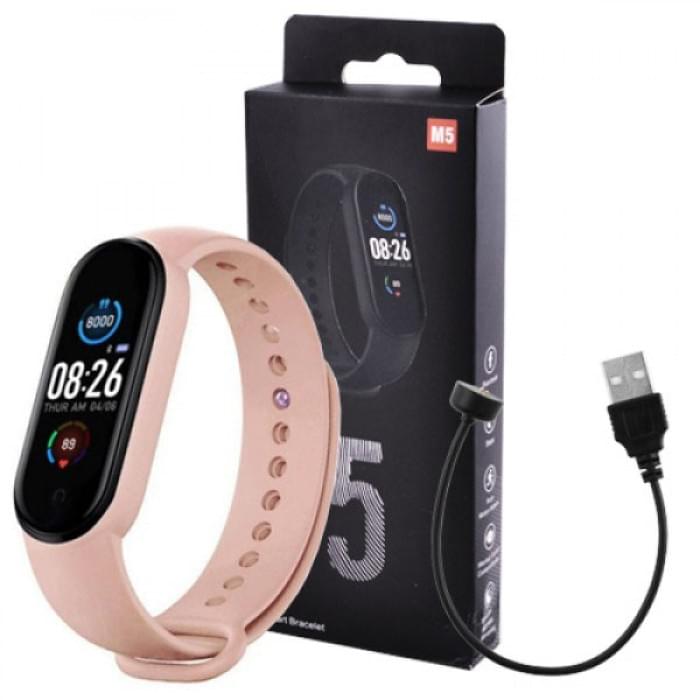 Смарт браслет M5 Smart Bracelet Фітнес трекер Watch Bluetooth. EN-124 Колір рожевий