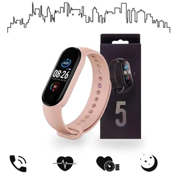 Смарт браслет M5 Smart Bracelet Фітнес трекер Watch Bluetooth. Колір рожевий KL-94