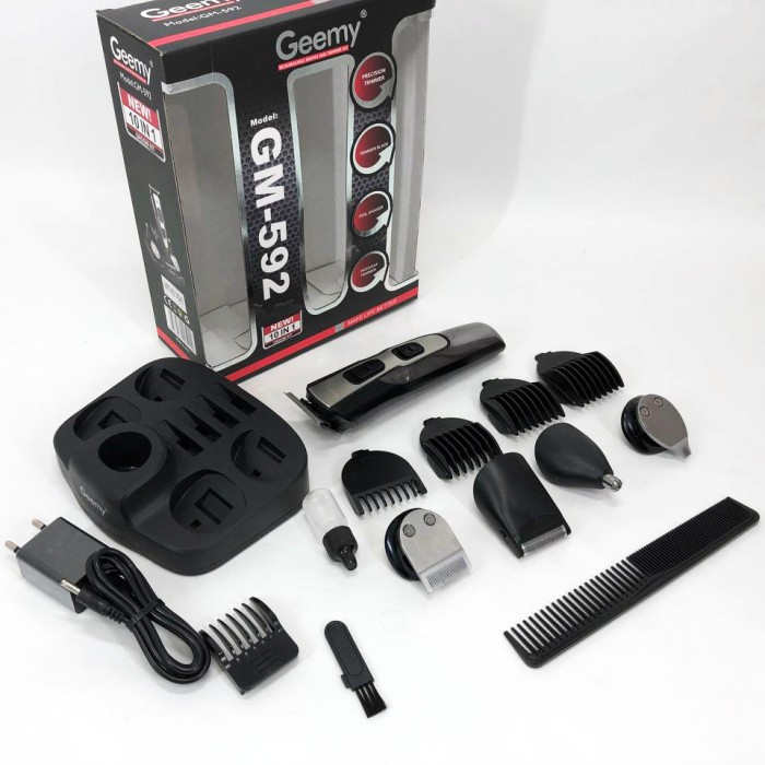Машинка для стрижки волосся з професійними ножами GEMEI, Тример з насадками різної довжини XZ-10