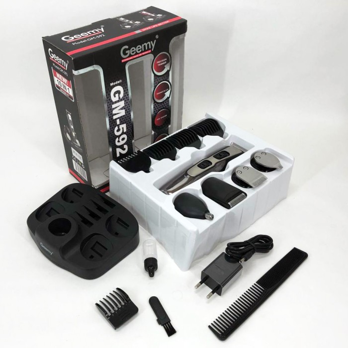 Машинка для стрижки волосся з професійними ножами GEMEI, Тример з насадками різної довжини XZ-10