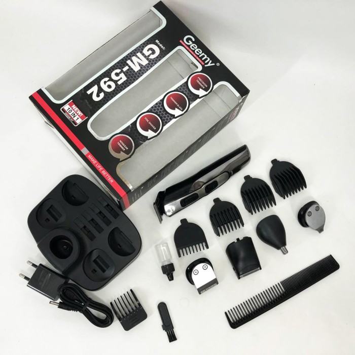 Машинка для стрижки волосся з професійними ножами GEMEI, Тример з насадками різної довжини XZ-10
