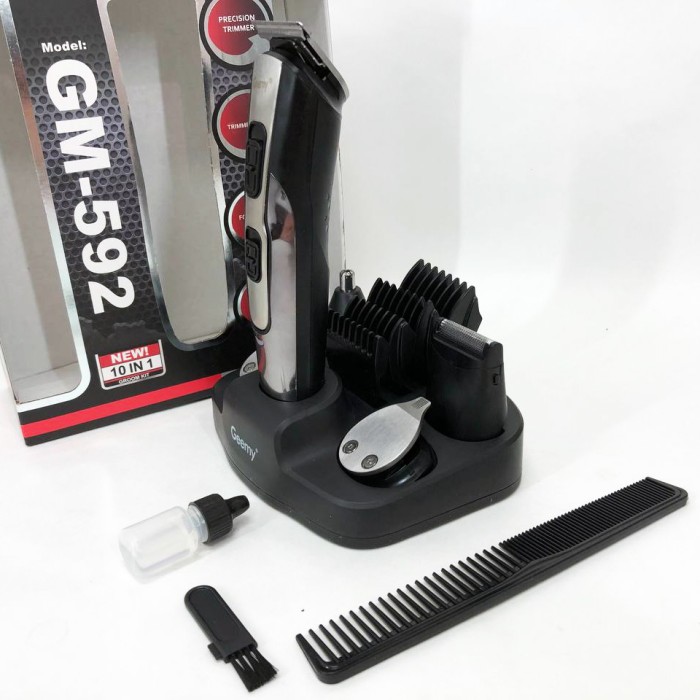Машинка для стрижки волосся з професійними ножами GEMEI, Тример з насадками різної довжини XZ-10