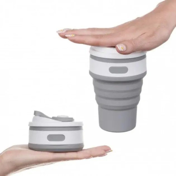 Склянка телескопічна 350 мл, Складана склянка для туристичних походів, Складна чашка для походів CS-13