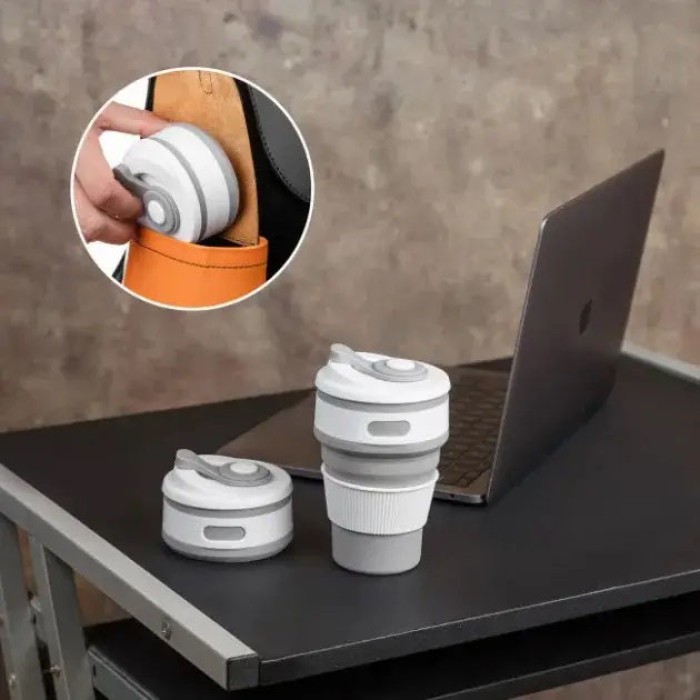 Склянка телескопічна 350 мл, Складана склянка для туристичних походів, Складна чашка для походів CS-13