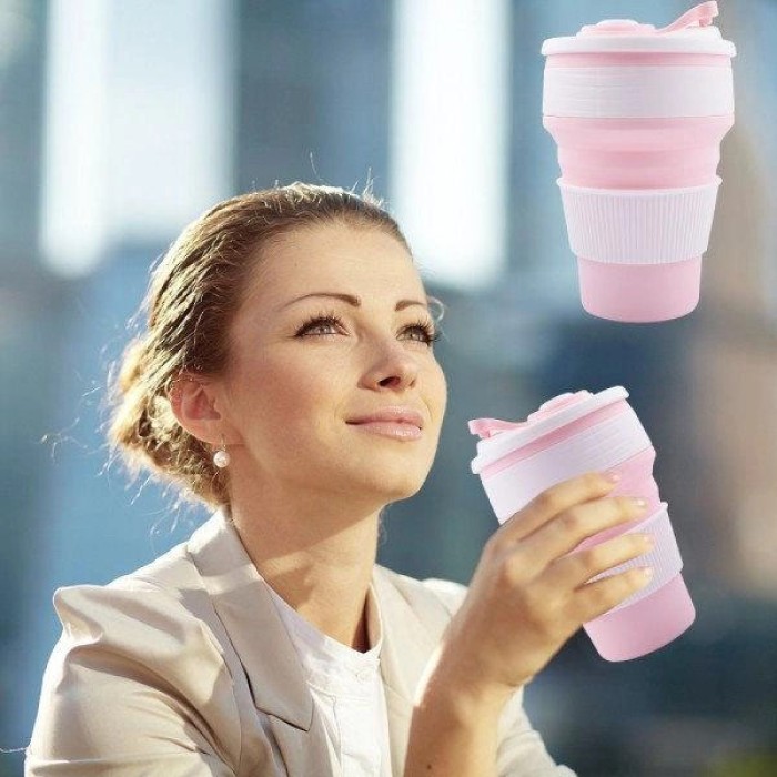 Кемпінговий кухоль складаний, Термо чашка в машину, Складна силіконова чашка туристична ZR-87