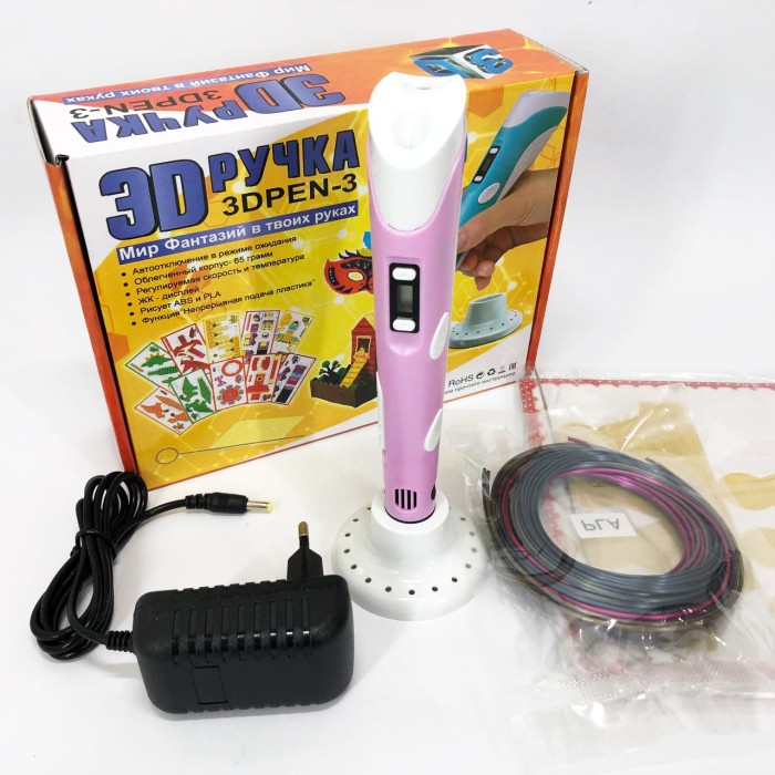 3d pen 3D, Дитяча 3d ручка з екопластику, 3d ручка на акумуляторі Крута PI-77