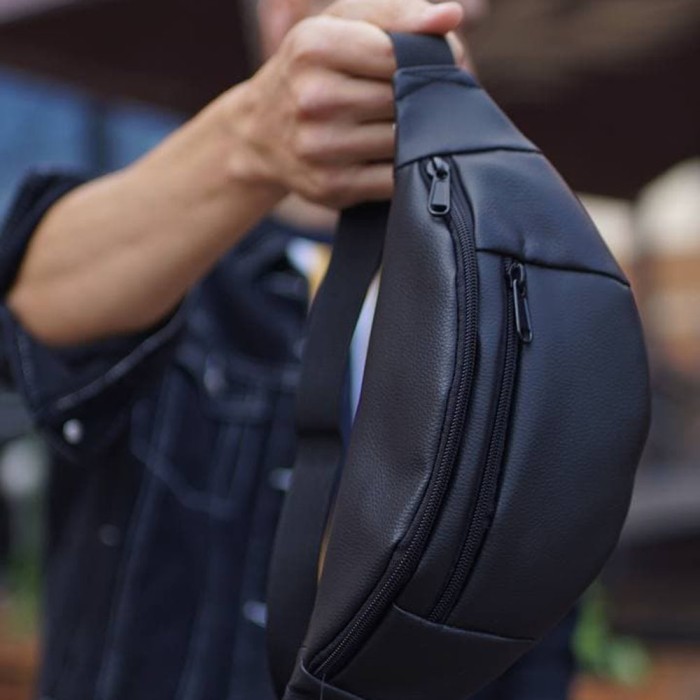 Сумка-бананка з додатковою кишенею, Бананка на блискавці, Повсякденна чоловіча сумка на груди CY-85