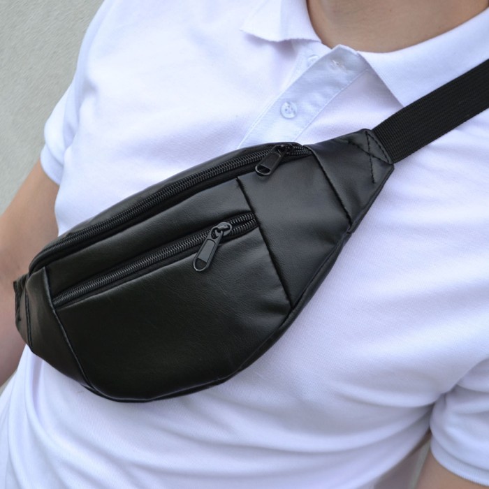 Сумка-бананка з додатковою кишенею, Бананка на блискавці, Повсякденна чоловіча сумка на груди CY-85