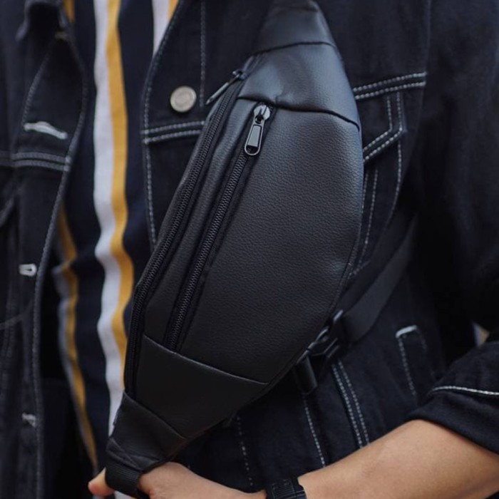 Сумка-бананка з додатковою кишенею, Бананка на блискавці, Повсякденна чоловіча сумка на груди CY-85